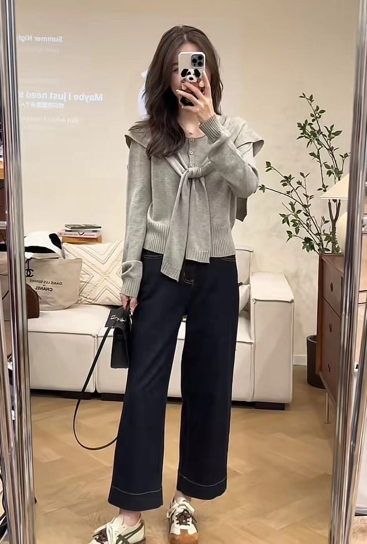 2025 New Autumn Fashion Knit Set with Slimming Jeans Two-Piece