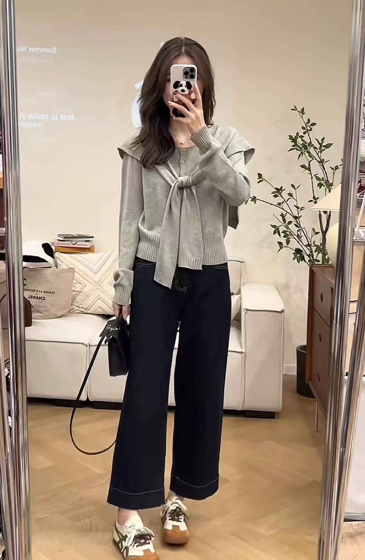 2025 New Autumn Fashion Knit Set with Slimming Jeans Two-Piece - Image 4