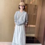 Pearl Lace Sweatshirt and Lace Skirt Set