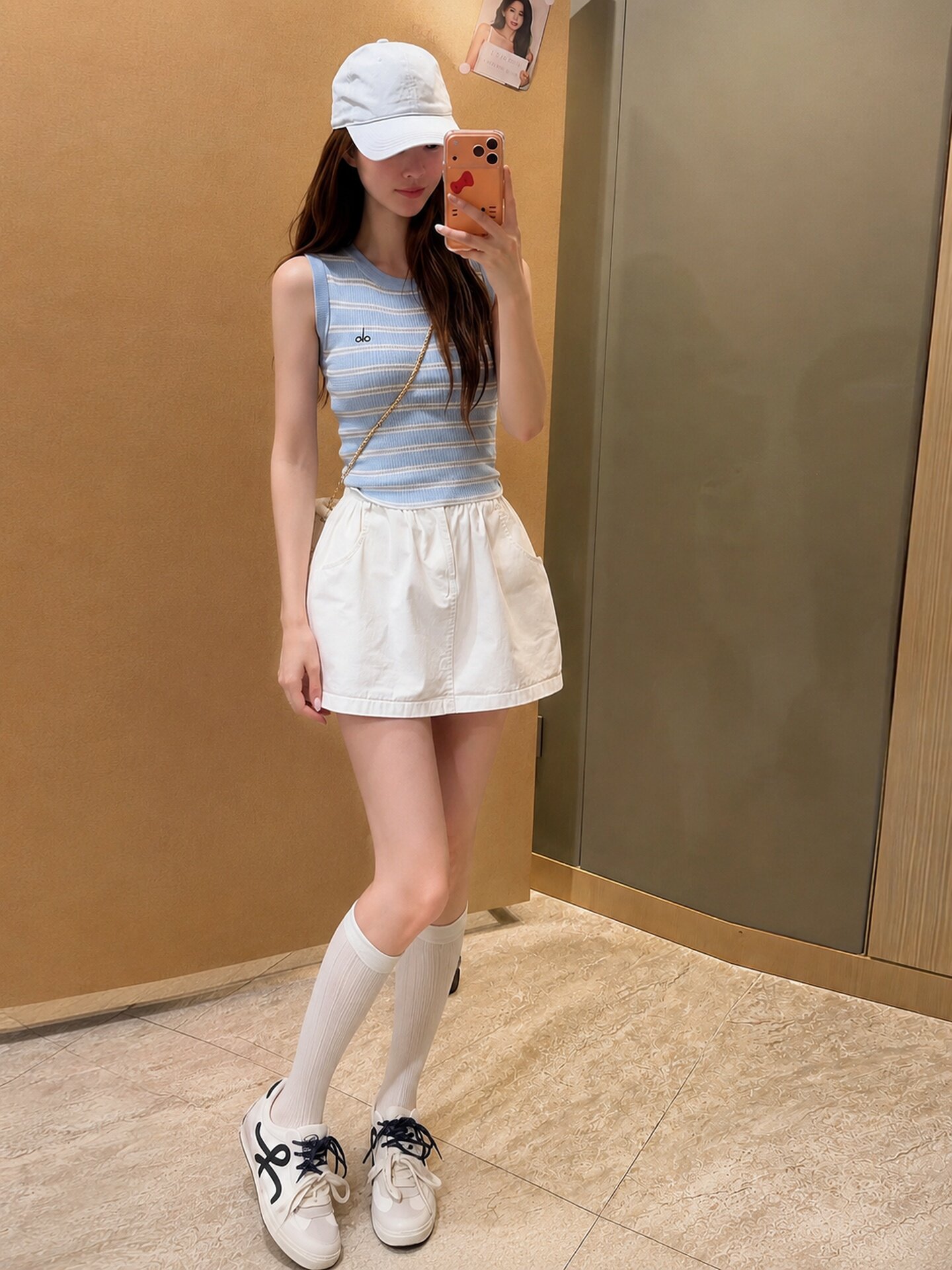 Baby Blue Striped Slim Fit Round Neck Camisole Women 2026 Summer Thai Unique Design Top - Image 4