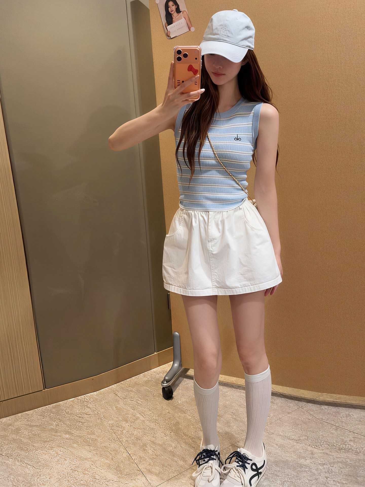 Baby Blue Striped Slim Fit Round Neck Camisole Women 2026 Summer Thai Unique Design Top - Image 2