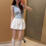 Baby Blue Striped Slim Fit Round Neck Camisole Women 2026 Summer Thai Unique Design Top