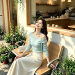 Mint Blue Ribbon Knit Long Sleeve Off-Shoulder Top for Women 2026 Fall Slim Fit